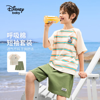 Disney 迪士尼 童装男童短袖套装吸湿排汗