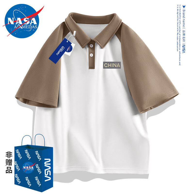 NASA ADIMEDAS 短袖插肩袖Polo衫 NS-2024031603 券后49.9元