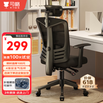 习格 电脑椅人体工学椅 209（多维腰靠+固定扶手）