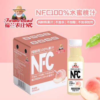 福兰农庄 NFC100%水蜜桃汁  300mL*6瓶