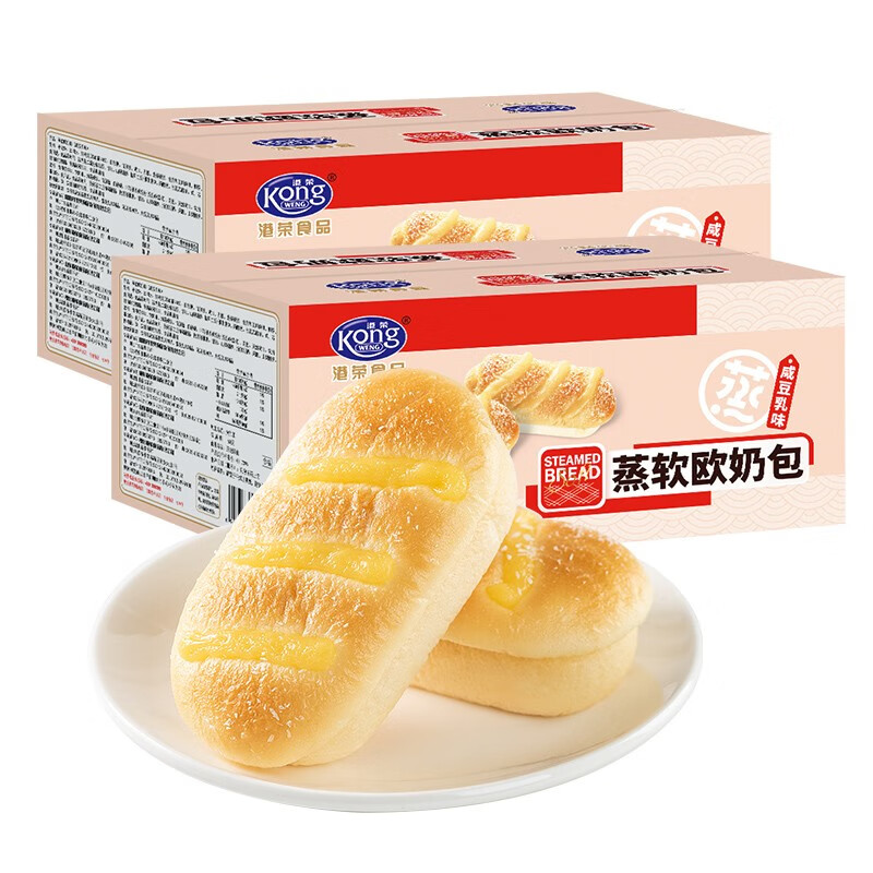 Kong WENG 港荣 蒸面包手撕面包整箱办公室营养早餐代餐孕妇零食休闲食品 券后37.8元