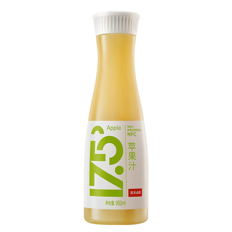 PLUS会员：NONGFU SPRING 农夫山泉 17.5° 苹果汁 950ml*5件 93.75元（合18.75元/件）