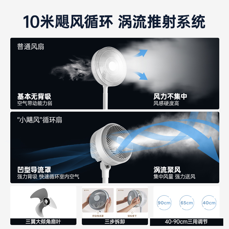 AIRMATE 艾美特 空氣循環(huán)扇小颶風(fēng)家用節(jié)能電風(fēng)扇臺(tái)立式桌面落地扇3D擺頭納涼換大風(fēng) FA20-X87 券后159元