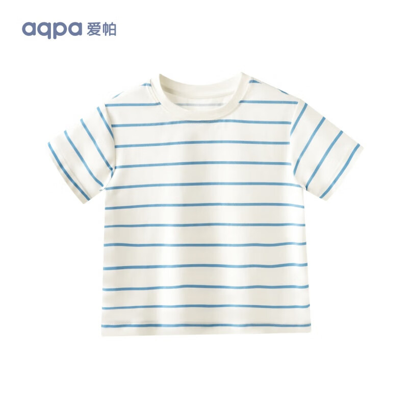 aqpa 儿童撞色短袖T恤 蓝色条纹 80cm 30元（60元/2件）