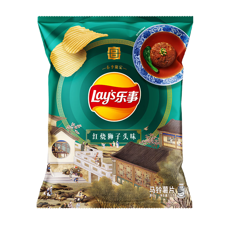 Lay's 乐事 薯片 春季限定 红烧狮子头味 116克 10.13元