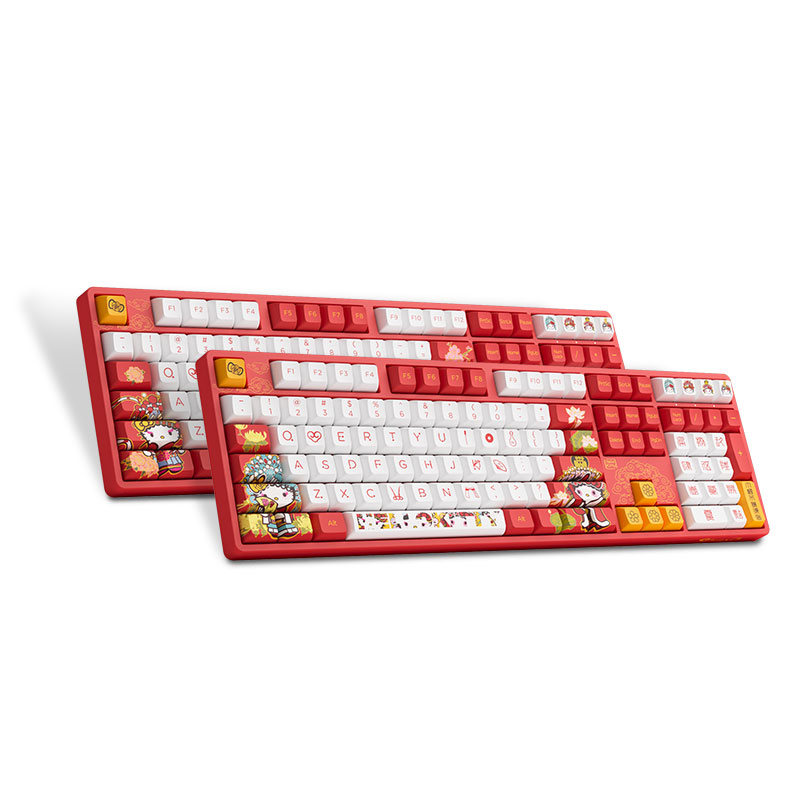 Akko 艾酷 5108S国风KT 108键 有线机械键盘 红色 CS樱花轴 RGB背光 298.4元