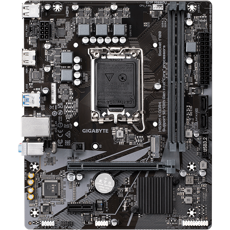 技嘉（GIGABYTE）H610M K DDR4主板 (Intel H610/LGA 1700) 462.63元