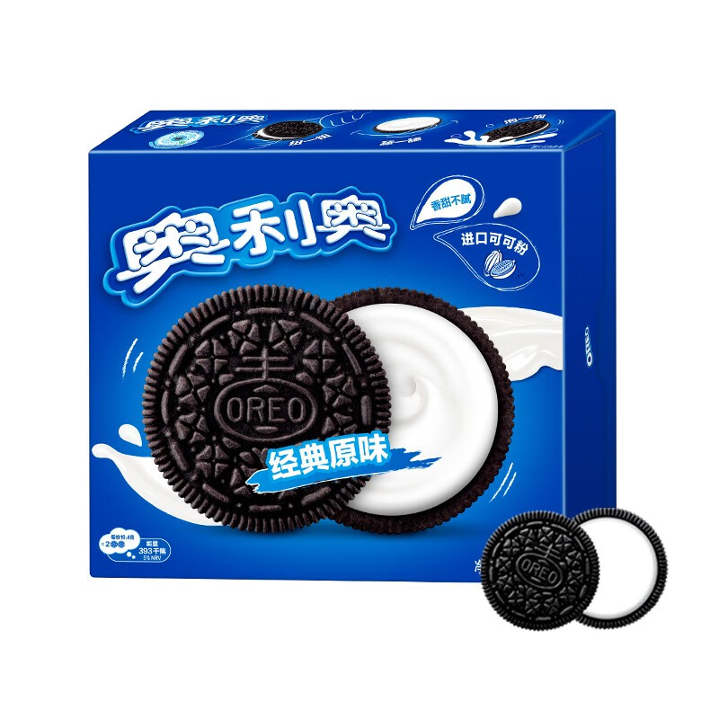 OREO 奥利奥 超值经典夹心巧克力饼干 原味 388g 券后12.37元（37.1元包邮/3件）