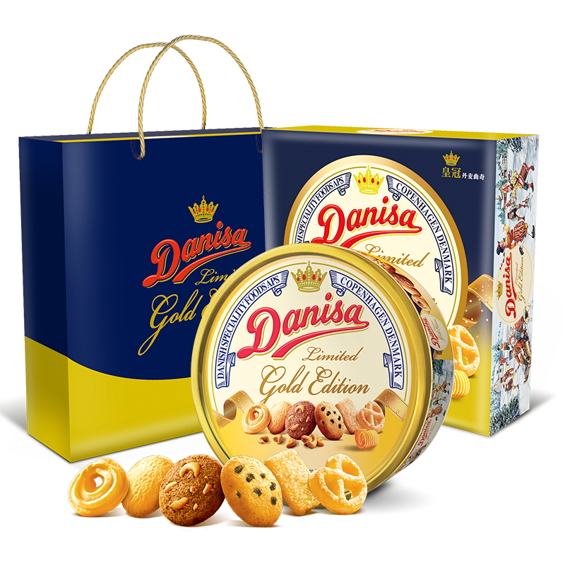 PLUS会员、概率券：Danisa 皇冠丹麦曲奇 金色主题款 饼干 550g 礼盒装 36.15元
