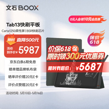 BOOX 文石 Tab13 13.3英寸大屏电子书阅读器 墨水屏电纸书电子纸保护套套装 智能办公阅读平板  6+128G