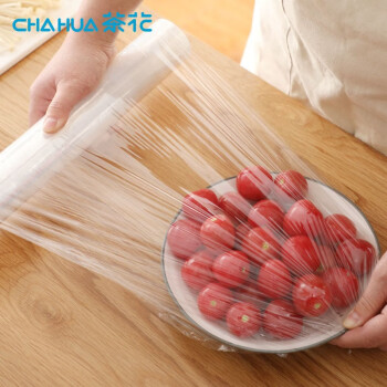 CHAHUA 茶花 保鲜膜家用食品级大卷加厚经济装冰箱保鲜袋点断式密封塑料膜