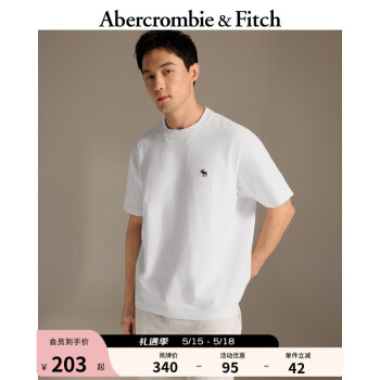 Abercrombie & Fitch 美式小麋鹿短袖重磅T恤 355506-1 ￥203