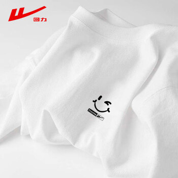 WARRIOR 回力 短袖t恤男夏季纯棉透气圆领运动短袖男百搭上衣男装 白色 XL