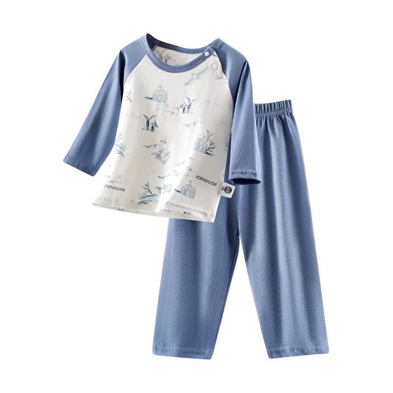 PLUS会员:欧孕 儿童睡衣男女春夏睡衣家居服套装 53.9元（合26.95元/件）