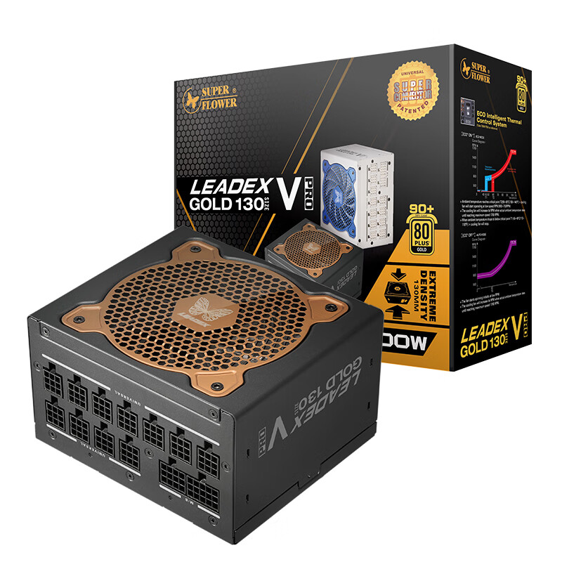 振华 LEADEX V GOLD PRO 130 SIZE 金牌（90%）全模组SFX电源 1000W 759元