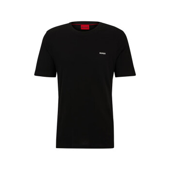 HUGO BOSS 男款徽标印花运动休闲圆领短袖T恤50466158001 黑色 XL