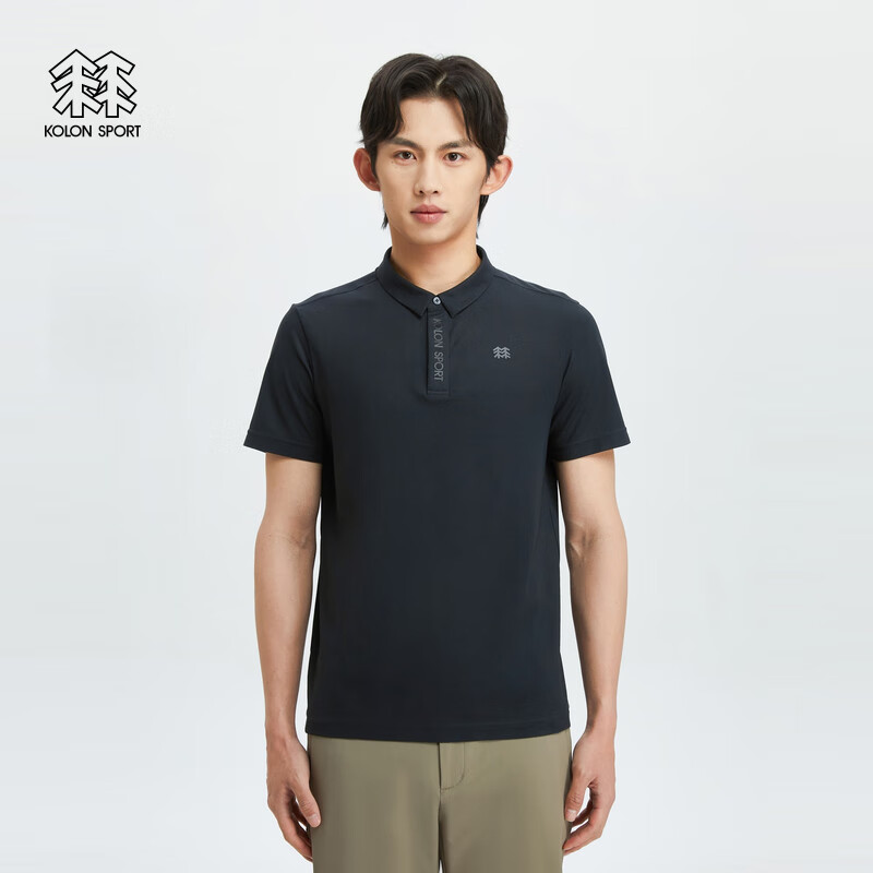 KOLON SPORT 可隆户外短袖T恤速干吸湿露营POLO衫 黑色BK 185/2XL 560元