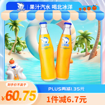 北冰洋 桔汁橙汁汽水248ml*12瓶 果汁碳酸饮料 经典玻璃瓶