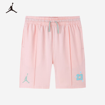 Jordan 耐克童装男女童运动篮球短裤夏季透气儿童裤子 热带桃色 130
