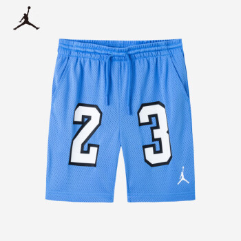 Jordan 耐克童装男女童运动短裤夏季儿童篮球裤 苔藓蓝 160