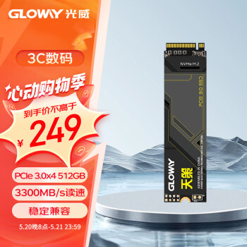 GLOWAY 光威 512GB SSD固态硬盘 M.2接口(NVMe协议) PCIe 3.0x4 天策系列