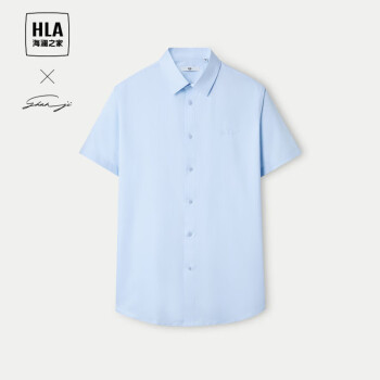 HLA 海澜之家 短袖衬衫男夏季24轻商务衫及系列免烫正装衬衣男
