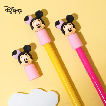 Disney 迪士尼 铅笔笔帽3个装 硅胶铅笔套/延长器 可爱卡通小学生铅笔盖 米妮E0301M2