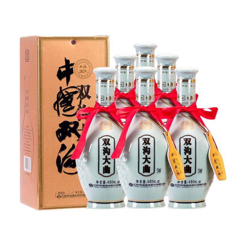 双沟 大曲青瓷53度480mL 6瓶装白酒 双沟官方酒厂店铺 53度 480mL 6瓶 券后298.05元