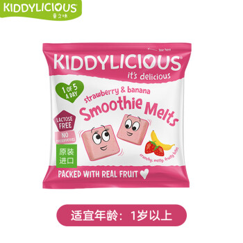 童之味 kiddylicious)原装进口儿童零食 草莓香蕉味溶溶豆 6g*1包尝鲜装