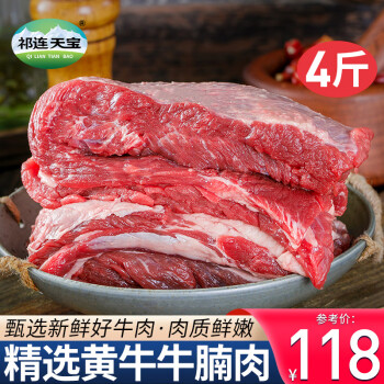 祁连天宝 新鲜生鲜牛腩肉4斤牛腩块牛肉块新鲜冷冻牛排红烧食材 源头直发