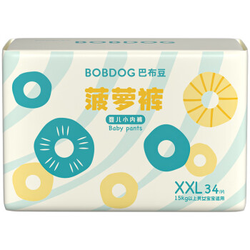 BoBDoG 巴布豆 新菠萝拉拉裤XXL码34片(15kg以上)婴儿尿不湿