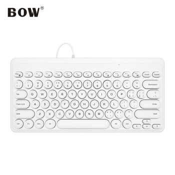 B.O.W 航世 K-610U 79键 有线薄膜键盘 白色 无光