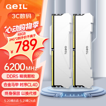 GeIL 金邦 DDR5-6200MHz 台式机内存条 48GB（24GB*2）CL40