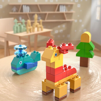 FEELO 费乐 大颗粒拼装积木玩具兼容乐高3-6岁儿童男女孩节日礼物55颗粒动物  六一儿童节日礼物