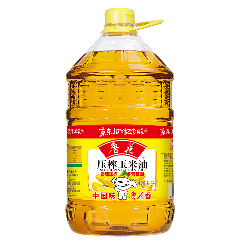 京东百亿补贴、plus会员立减:鲁花 食用油 物理压榨 玉米油6.18L 新老包装随机发放 88.1元包邮