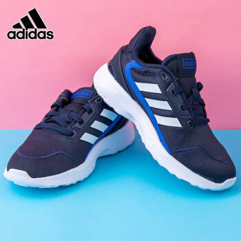 adidas 阿迪达斯 儿童运动鞋跑步鞋青少年休闲鞋 深蓝色 28码