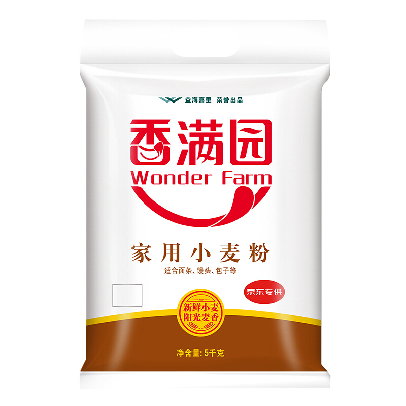 香满园 家用小麦粉 5kg 17.16元