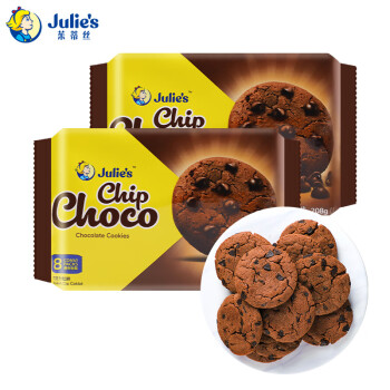 Julie\'s 茱蒂丝 马来西亚进口巧克力粒曲奇饼干 208克（26克×8包）/袋×2