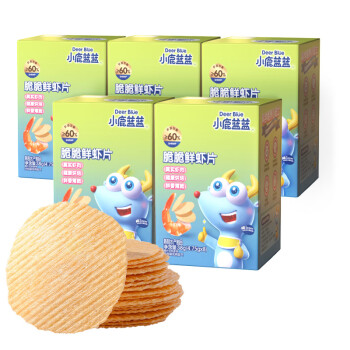 小鹿蓝蓝 宝宝鲜虾片宝宝零食儿童虾片儿童零食38g（包含附件到手5盒）