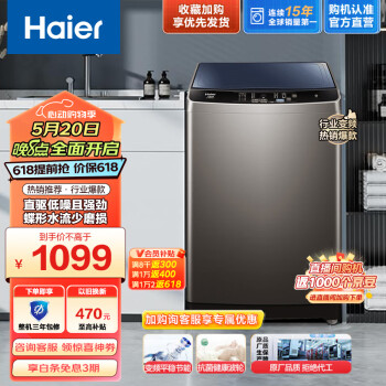 Haier 海尔 EB100B20Mate1 变频波轮洗衣机 10kg 灰色