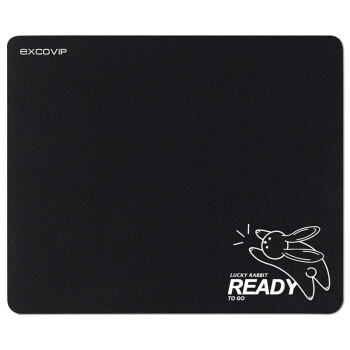EXCO 宜适酷 幸运兔鼠标垫mini小号垫办公企业卡通便捷笔记本电脑游戏垫子黑色0006