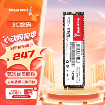 Great Wall 长城 512GB SSD固态硬盘 M.2接口(