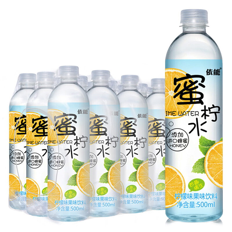 yineng 依能 蜜柠水 添加蜂蜜 柠檬味果味饮料 500ml*24瓶 塑膜量贩装 42.21元