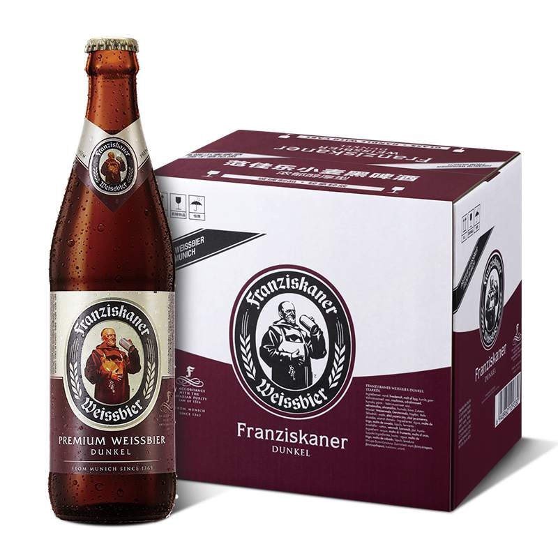 范佳乐 百威集团（教士啤酒）德国小麦黑啤酒450ml×12瓶整箱 券后70.05元