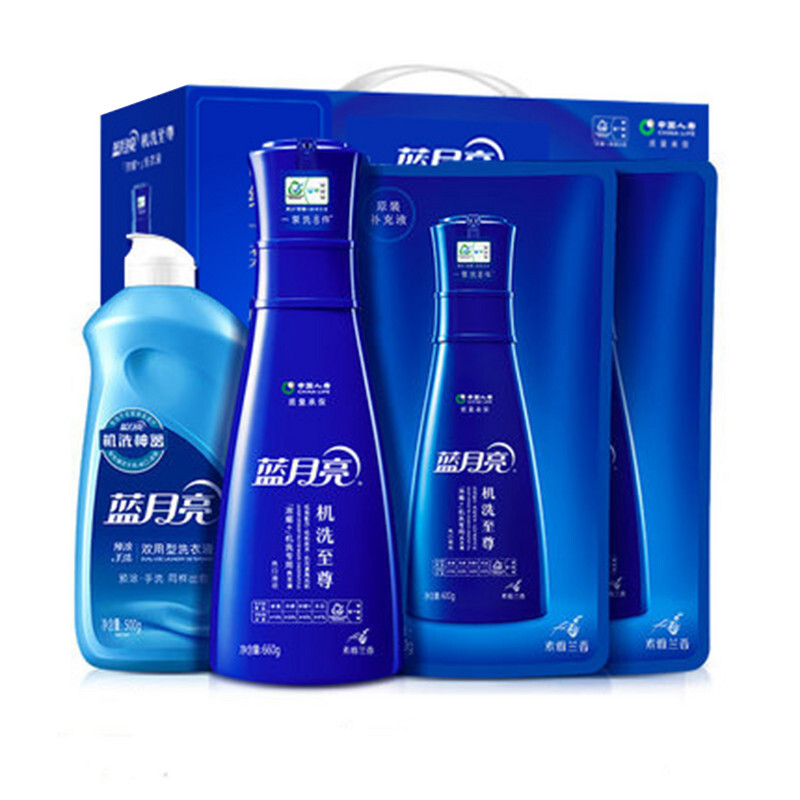 Bluemoon 蓝月亮 至尊浓缩洗衣液4件套:660g瓶+600g袋×2+500g 素雅兰香 适合快洗 122.33元