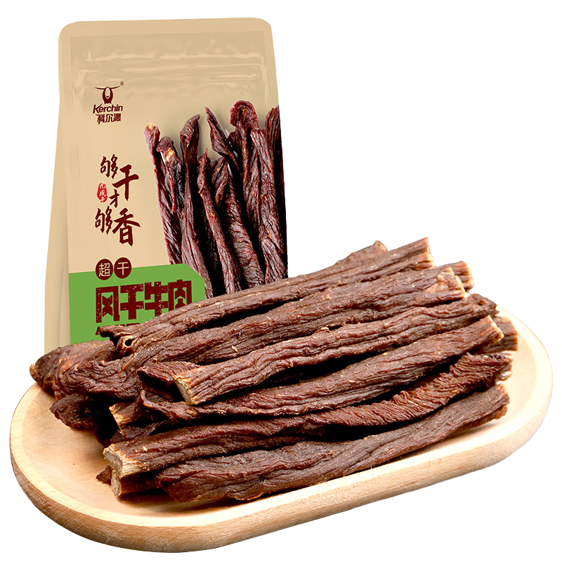 科尔沁 休闲零食 风干牛肉干 原味 200g 79元包邮