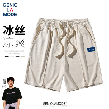GENIOLAMODE 品牌短裤男夏季薄款潮流五分裤男生运动休闲直筒系带裤子