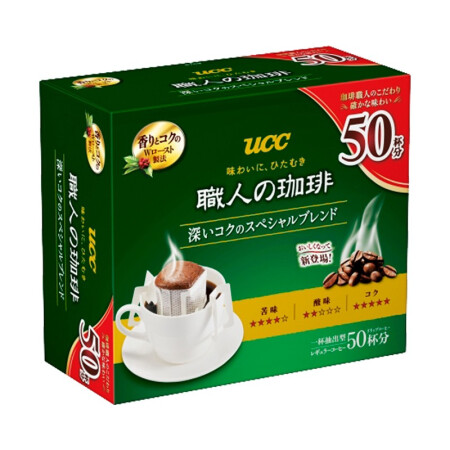 UCC 悠诗诗 职人 滴滤式挂耳咖啡 深厚浓郁 350g 77.92元