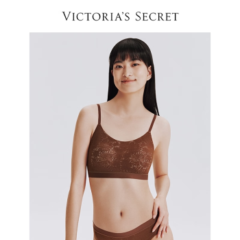 VICTORIA'S SECRET 经典老花蕾丝返定杯背心式文胸内衣女士 14F7摩卡棕小雏菊 11210808 S ￥69