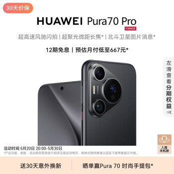 HUAWEI 华为 Pura 70 Pro 羽砂黑 12GB+1TB